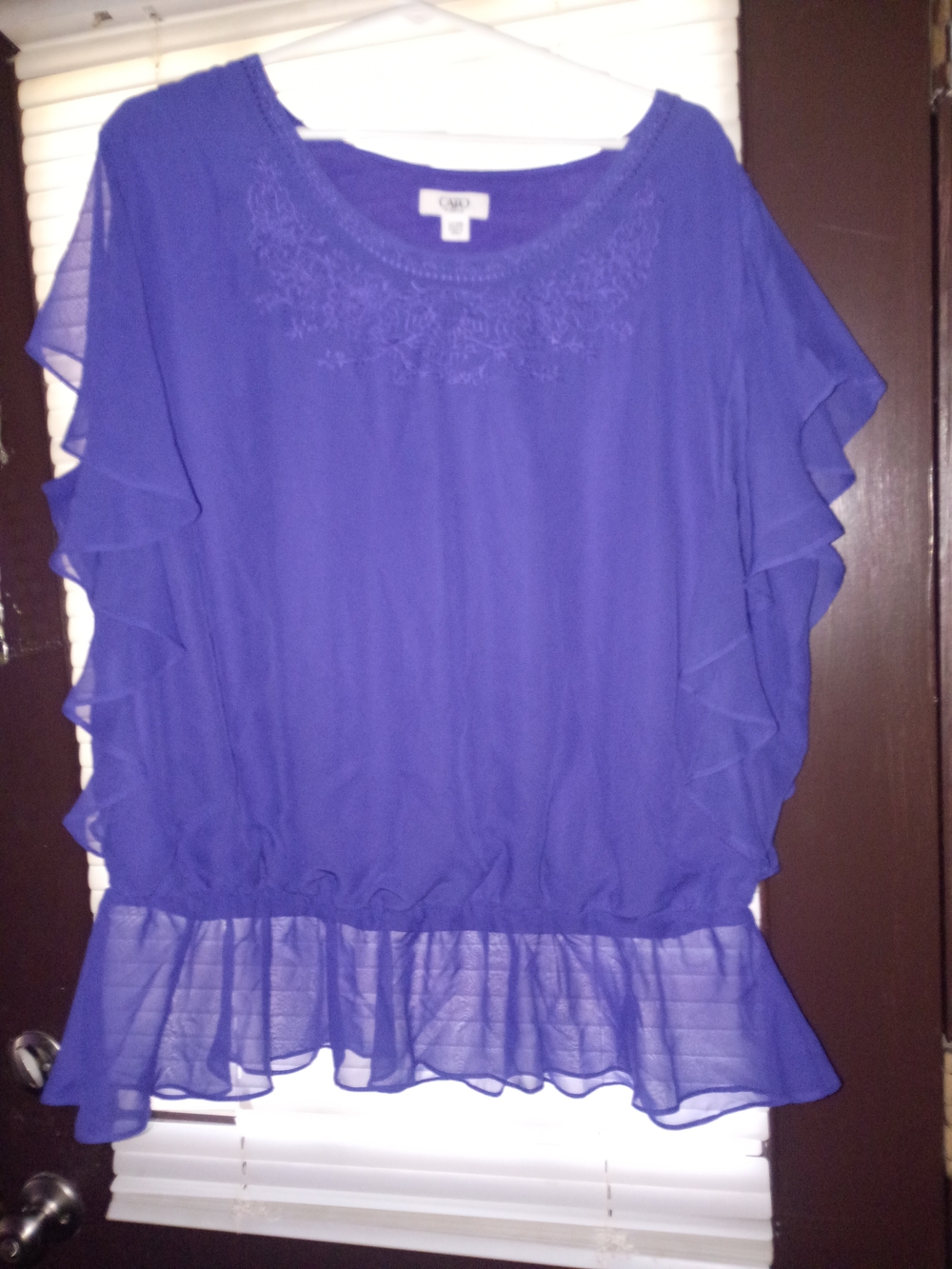 Cato Purple Ruffled Peplum Blouse